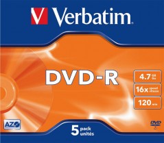 DVD-R 4,7GB 16X 5er JC