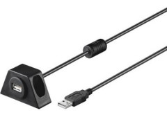 USB Kabel, Stecker A auf Buchse A in Halterung, Lnge 2,0 m
