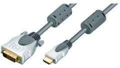 HDMI- auf DVI-D Kabel, Metallstecker, vergoldet, 1,5 m